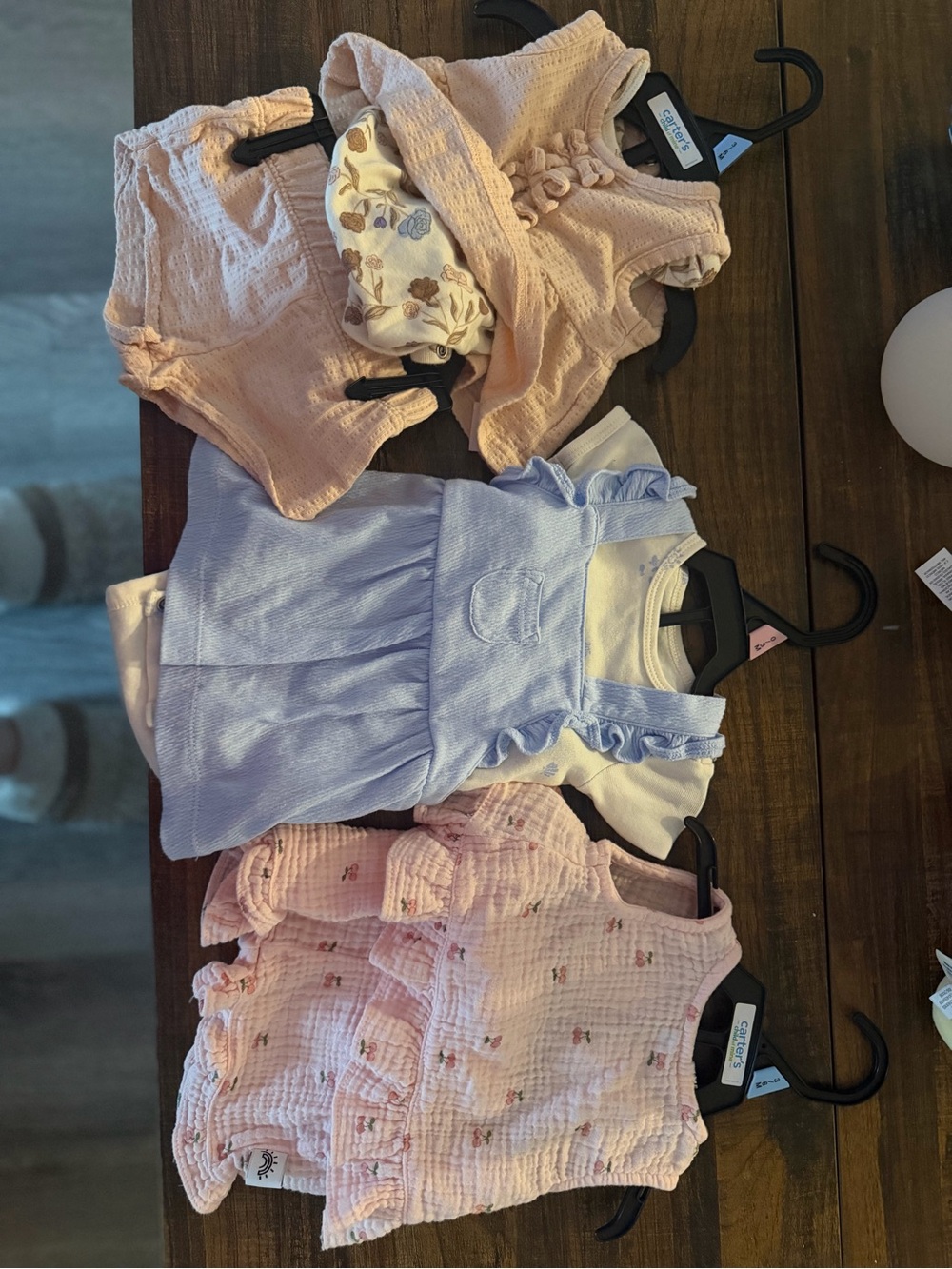 Carter's Pastel Pink & Light Blue Baby Romper Set